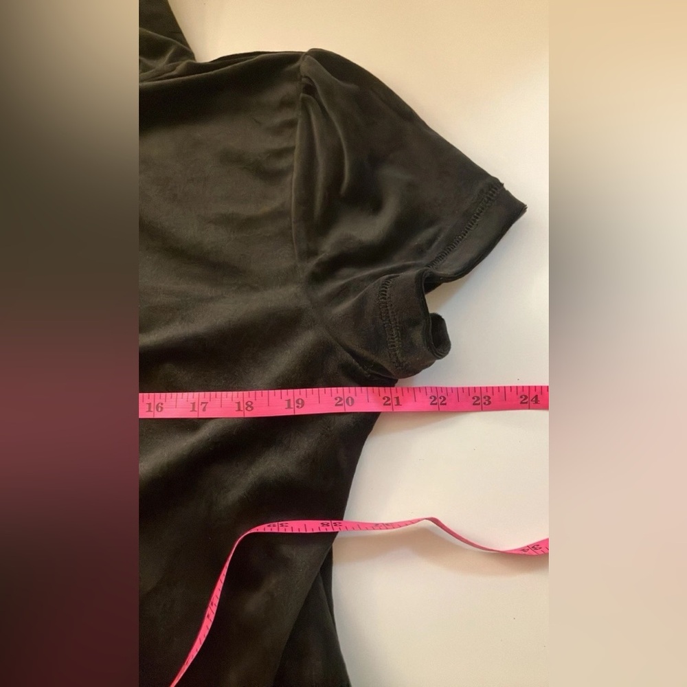 💍 JUICY COUTURE Velour Tracksuit Set 90s Y2K Licorice Black LARGE Shorts - Picture 4 of 6